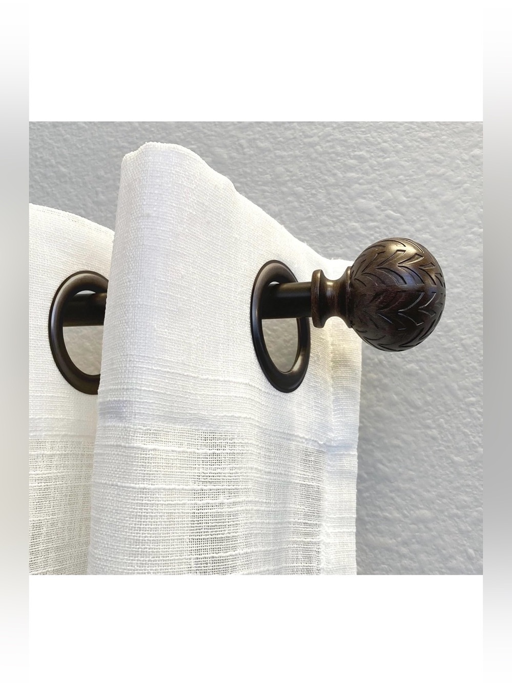Hermosa Adjustable Curtain Rod Set, Walnut (NEW) - Picture 9 of 10